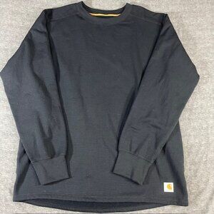 NWOT Carhartt Force Men's 2XL Waffle Knit Crew Neck Black Long Sleeve 100644